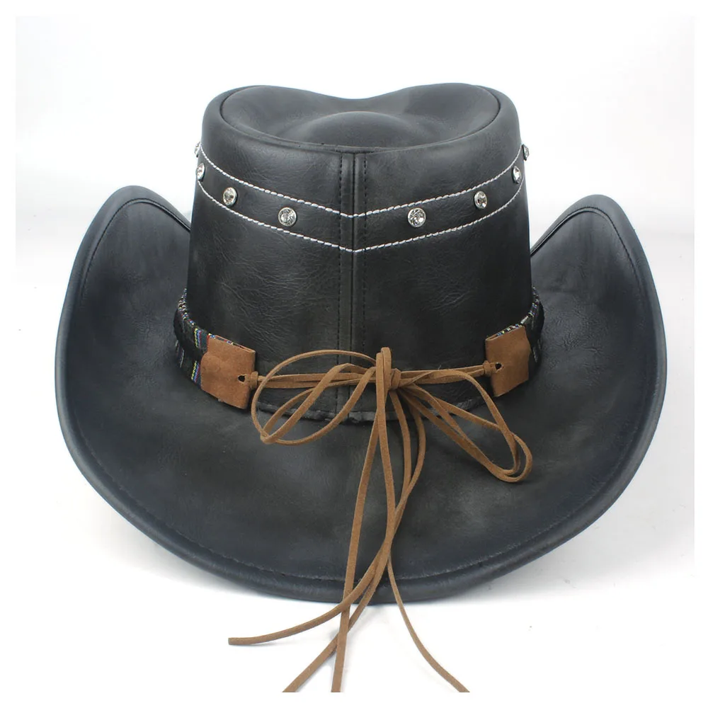 Leather Men Women Black Western Cowboy 
