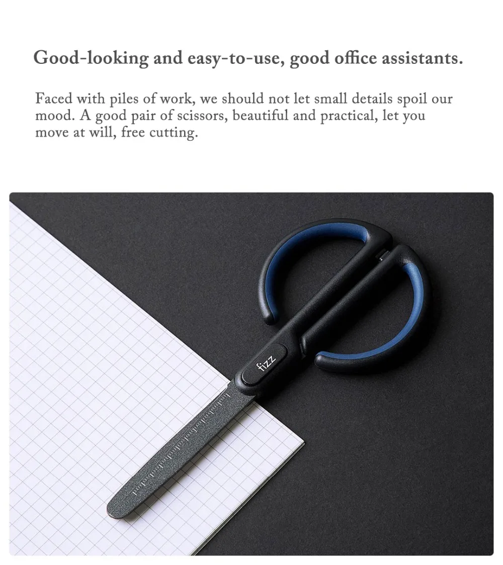 Xiaomi Fizz Anti-stick scissors with scale for Office School Student Stationary Scissor Household DIY tape shear Snip (3)