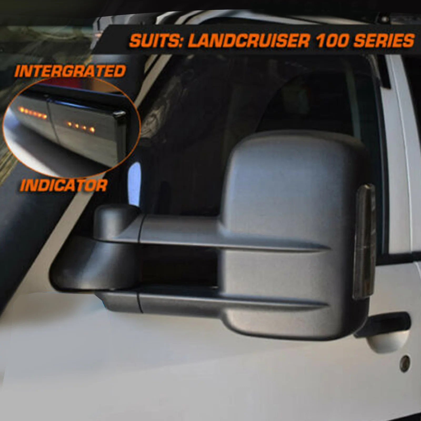 Areyourshop черный Электрический буксировочный караван зеркала для Toyota Landcruiser 100 серии 1998-2007 автомобильные зеркала силовой боковой сигнал поворота