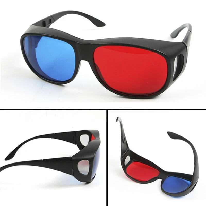 1Pcs Black Frame Red Blue 3D Glasses  For Dimensional Anaglyph TV Movie DVD Game