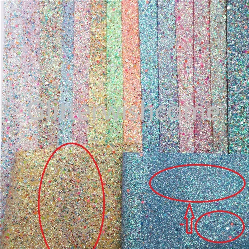 Glitterwishcome 21X29 см A4 Размер светится в темноте ткань gilter, плотная блестящая кожа, блестящая ткань винил для луков, GM531A