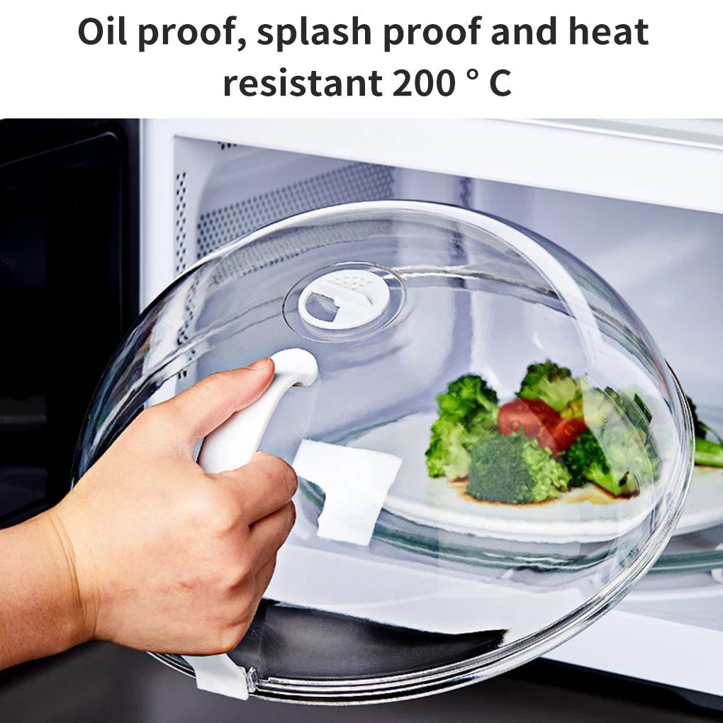 Microwave Food Cover Splash Proof Plate Cover Micro-wave oven  Anti-Sputtering Cover with Steam Vents and Handle Dropshipping