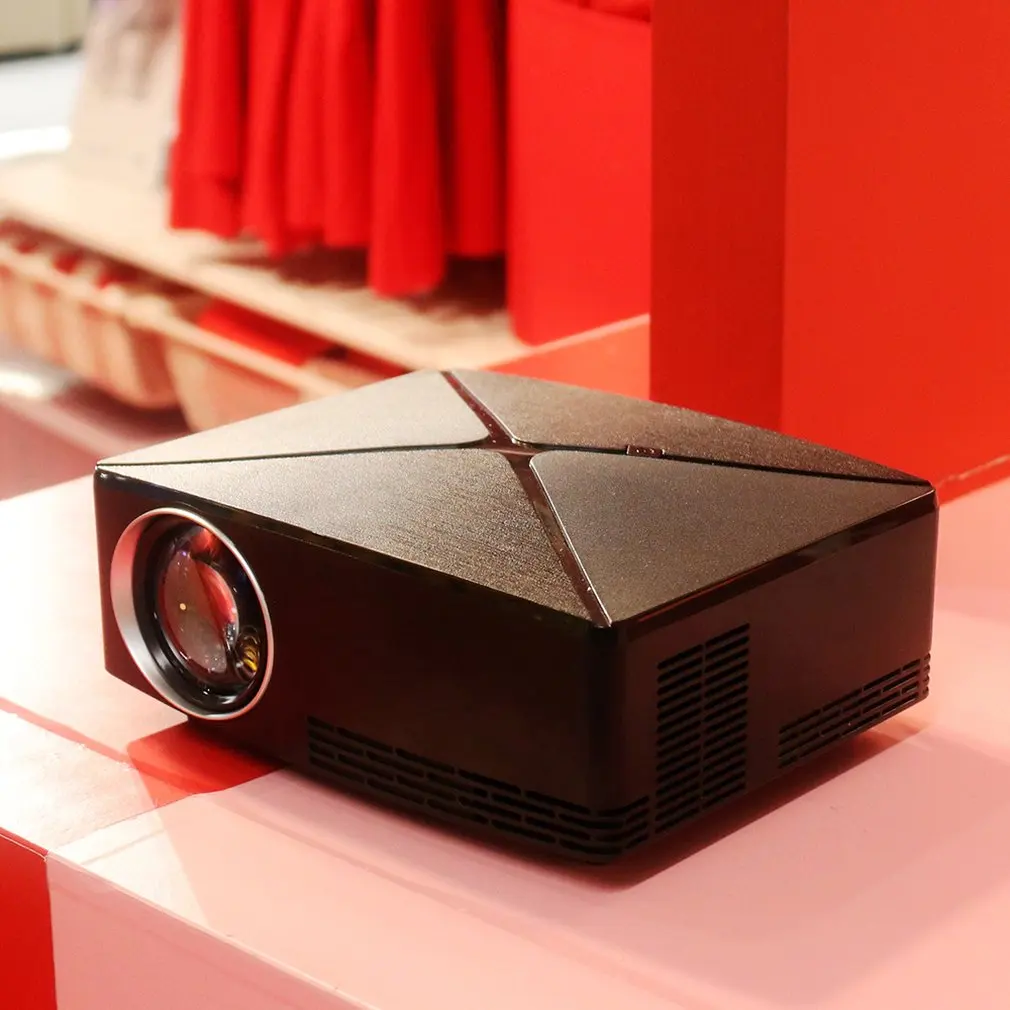 C80 HD Fashion Home 720P Projector Lumens LED Multimedia Theater Projector HDMI AV VGA USB Remote Control Black