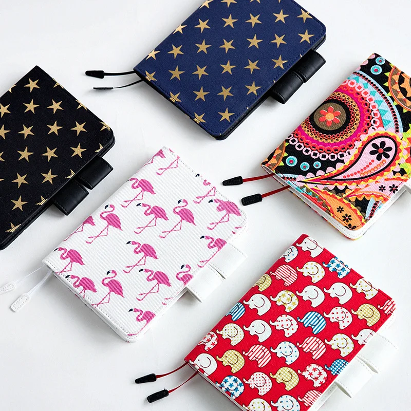 

Little Red Elephanet Soft Cloth Journal Cover A6 Suit For Standard A6 Fitted Paper Book