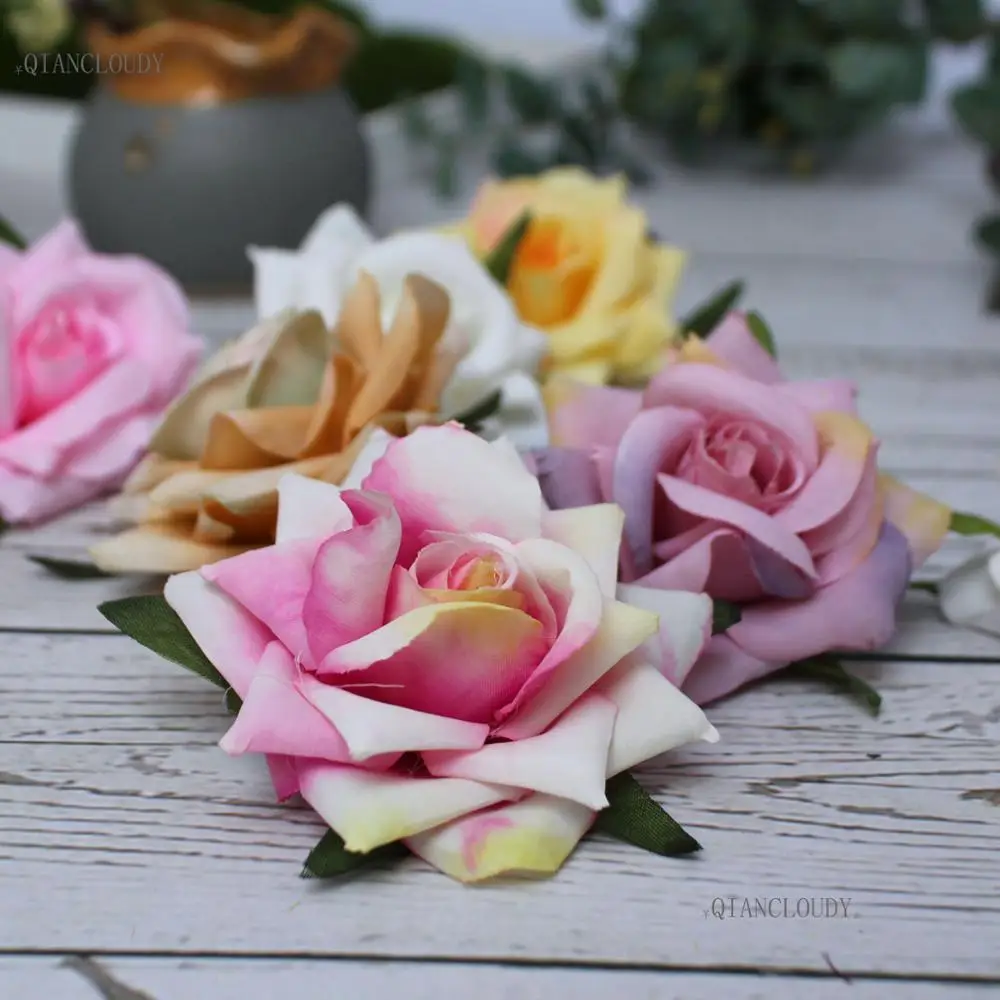 1 pieces Artificial Rose Silk Flowers Heads Bridal wedding Guide flowers Garland decoration Bride Wrist flower D21 | Дом и сад