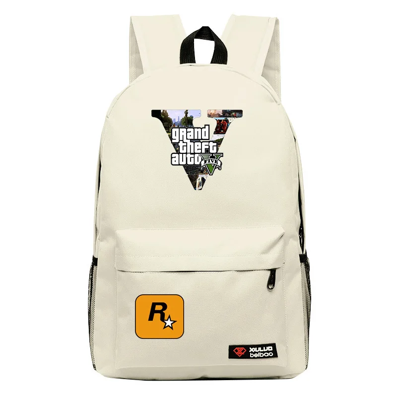 

Cartoon Gift Hot Games GTA5 Plaid Boy Girl School bag Women Bagpack Teenagers Schoolbags Canvas Men Student Backpacks