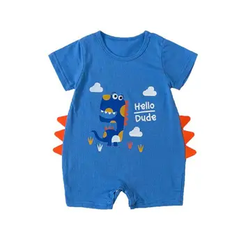 

Infant Baby Cute Cartoon Print Rompers Boys Summer O-neck Cotton Jumpsuits