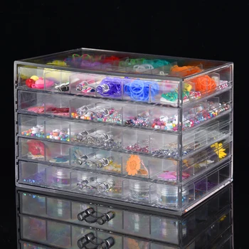 

120 Grids Acrylic Storage Box Transparent Nail Display Organizer Drawer Type Jewelry Storage Box Makeup Storage Organizer