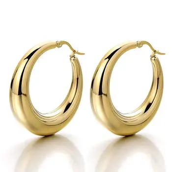 

2020 New korean earrings for women gold color earrings big hoop earrings stainless steel ear rings