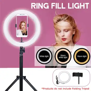 

10 Inch Dimmable Photographic Lighting Studio Video LED Ring Light 3200-5600K for Smart phone Makeup Live Youtube portrait