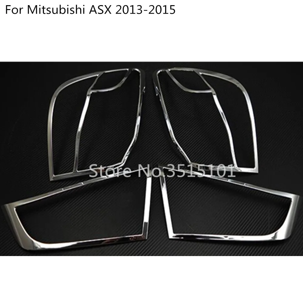 Для Mitsubishi ASX 2013 автомобильный детектор ABS Хромированная Накладка для автомобиля задний фонарь рамка окантовка для фар вытяжки 4 шт