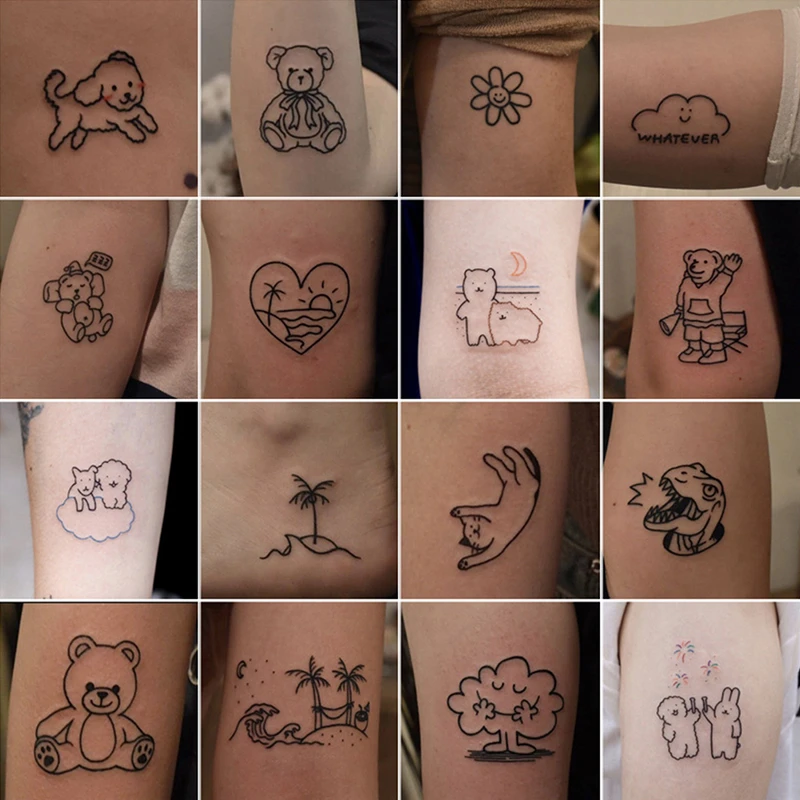 男性と女の子のためのシンプルな小さなデザインの45枚のポーチ 英語のデザイン 消えるタトゥー Aliexpress