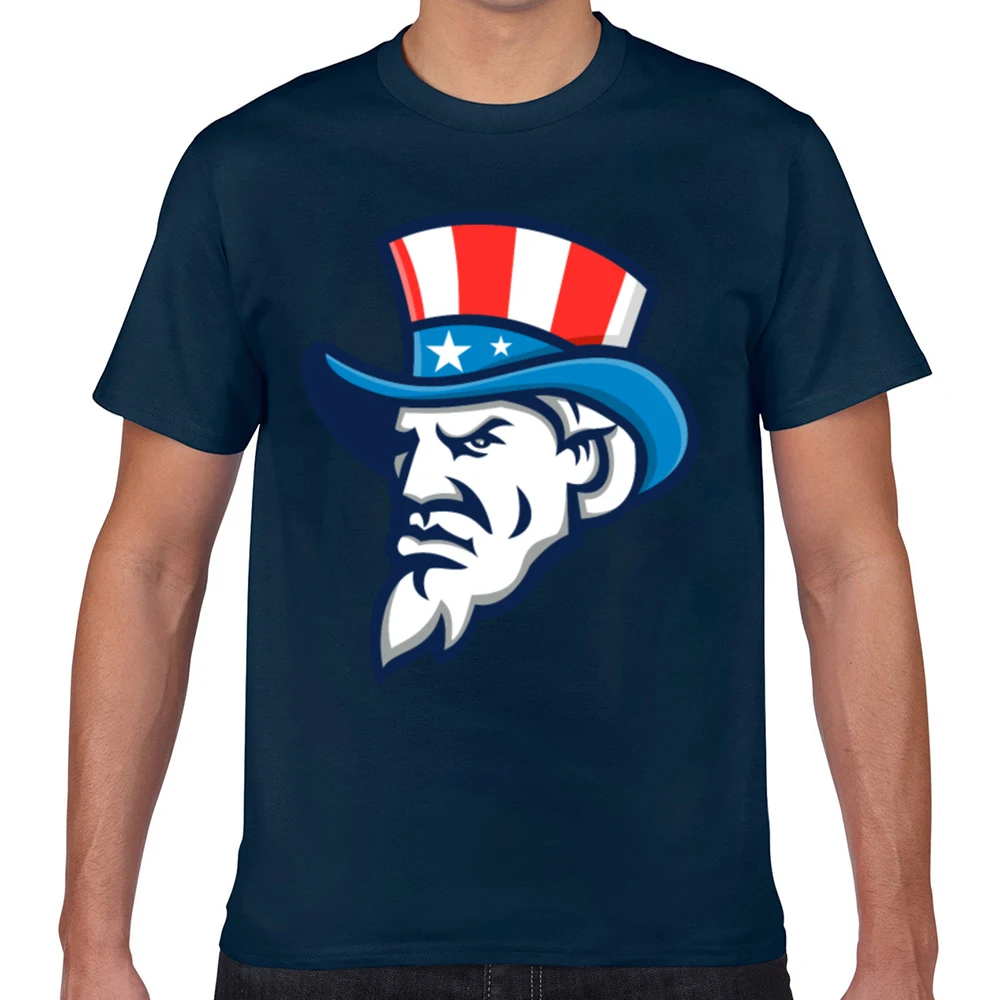 Tops T Shirt Men uncle sam wearing usa top hat mascot Basic Harajuku Custom Male Tshirt | Мужская одежда