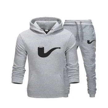 

Funny printed men's hoodie suit new fashion men's fall/winter hooded suit hip-hop sportswear men's sweatshirt + sweatpants