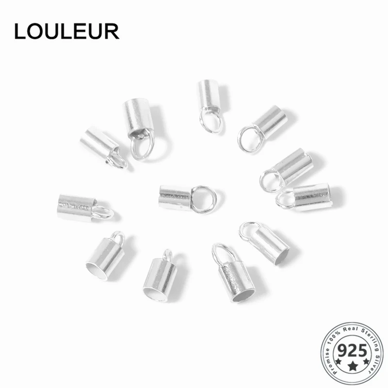 Louleur 5pcs/lot 925 Sterling Silver Tassel Leather Cord End Crimp Cap Beads Caps Tip For DIY Jewelry Making Supplies | Украшения и