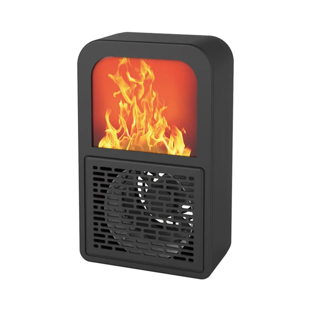 Creative Portable Fan Office Bedroom Electronic Fireplace Heater 3D Flame Heater Home Desktop Heater