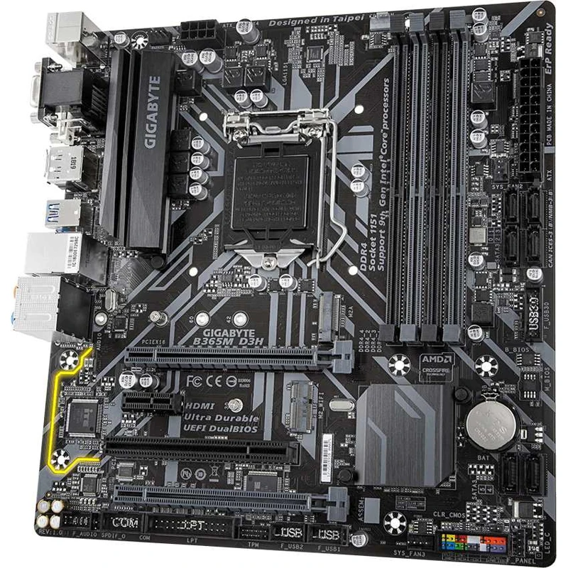 Материнская плата Gigabyte B365M D3H Soc-1151v2 Intel B365 4xDDR4 mATX AC`97 8ch(7.1) GbLAN+VGA+DVI