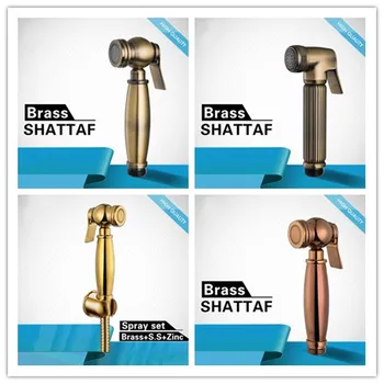 

Gold/Rose gold/Antique brass copper bidet spray set shower sprayer set with holder 1.5m hose high quality bidet Complete set