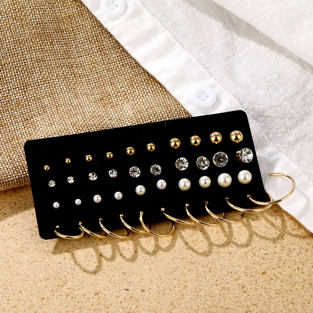 Fashion Women’s Earrings Set Pearl Crystal Stud Earrings For Women 2020 Boho Geometric Round Flower Tassel Earrings Punk Jewelry