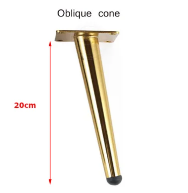 4pcs Metal Furniture legs Straight Cone And Oblique Cone Table Leg Sofa Chair Leg coffee tables Furniture fittings,15/20/25/30CM gold oblique 20cm