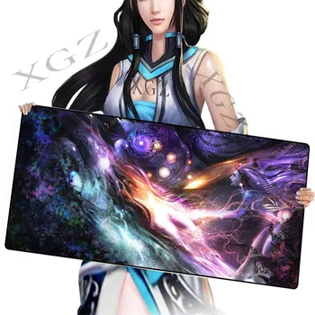 

XGZ Fantasy Magic Sexy Beauty Black Lock Edge Large Game Mouse Pad Custom Computer Table Mat Rubber Non-slip Carpet XXL