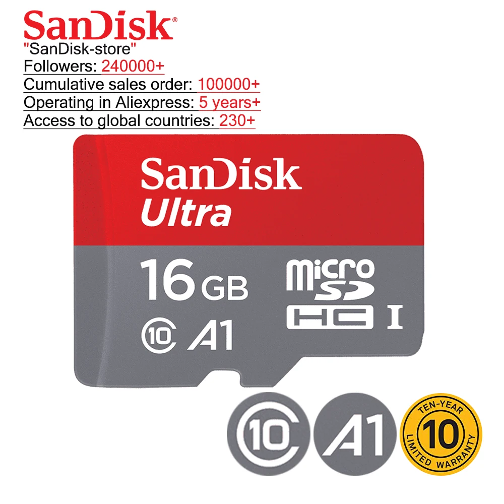 SanDisk 100% Original A1A2 Microsd TF card Class10 16GB 32gb Micro SD card 64gb 128GB memory card Video card sd card u3 memory SanDisk 100% Original A1A2 Microsd TF card Class10 16GB 32gb Micro SD card 64gb 128GB memory card Video card sd card u3 memory