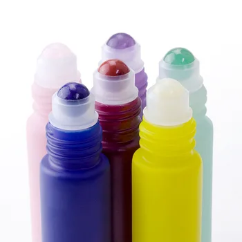 

Cosmetic 100pcs 10ml Empty Rollerball Essential Oil Perfume Bottles,Refillable Roller Containers,macaron jade roller bottle