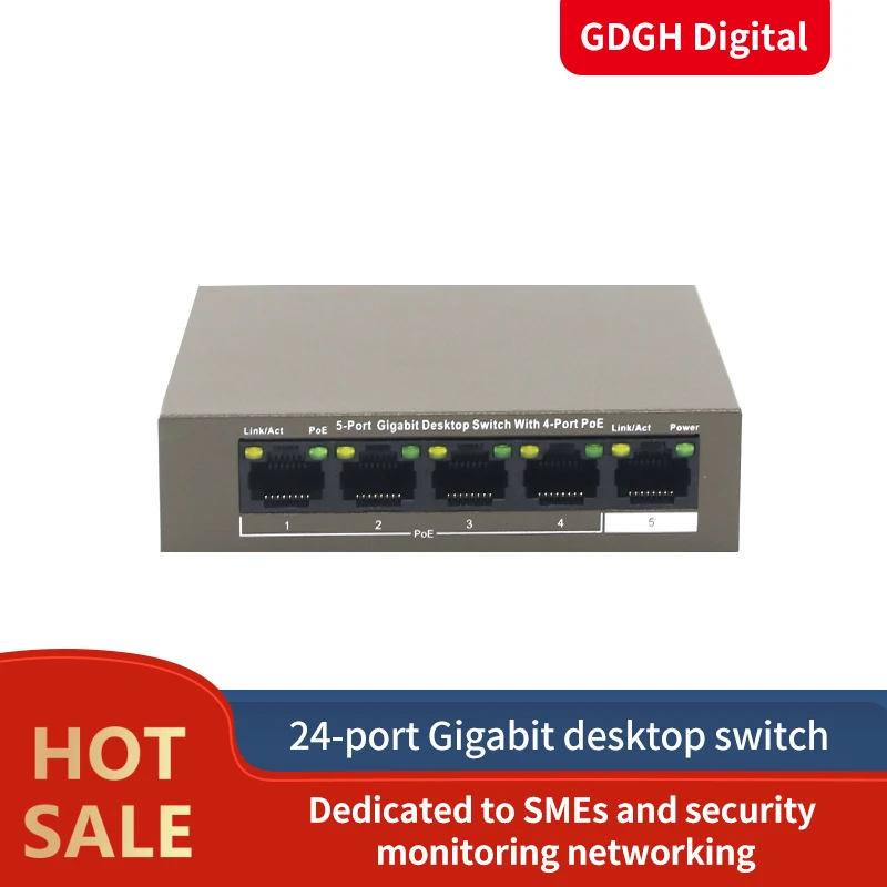 GLVISION GLTEG1105P-4-63W Gigabit Switch POE network 5 *10/100/1000Mbps RJ45 Port 10Gbps Switching Capacity Plug Play | Компьютеры и