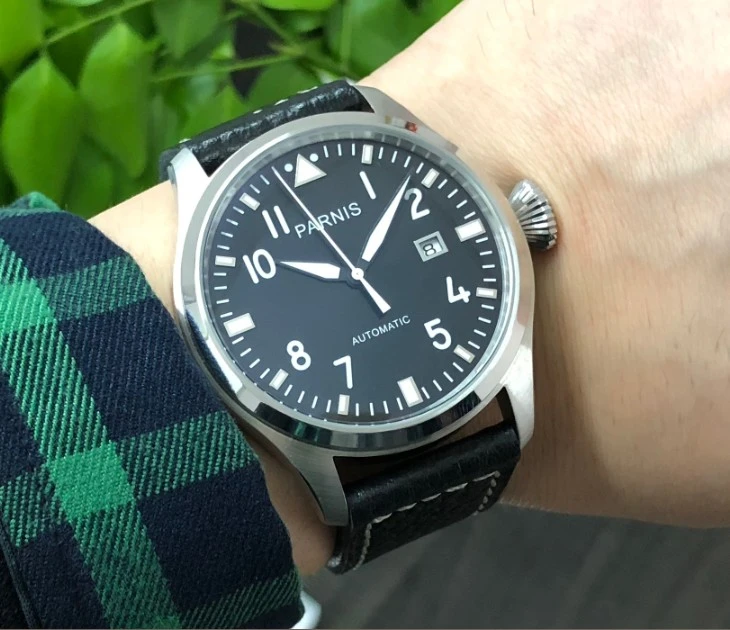 47mm big pilot PARNIS Black dial 