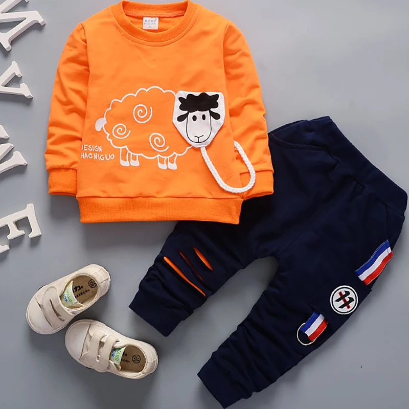 

Kids Clothes 2019 New Listing Children's Clothing Baby Boys and Girls Spring and Autumn Cartoon Sportswear Two-piece Sets