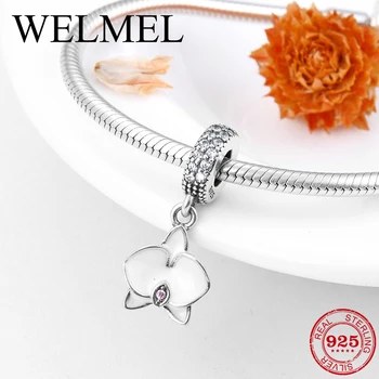 

Like Butterfly Flowers 925 Sterling Silver Clear Crystal CZ fine Pendants Beads Fit Original Pandora Charm Bracelet Jewelry