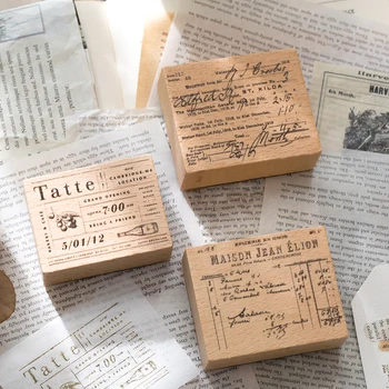 

1Pcs\DIY Cute Creative Fun Personality Vintage Wood Stamp Seal Diary Calendar Scrapbook Student Stationery Office Supplies