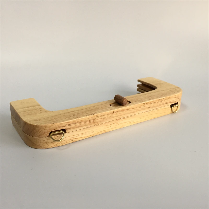 20cm Wood Purse Frame Bag Clasp DIY  Accessories Handmade Sewing Hardware Bag Fixing Screws Bag Lock Antique Women Handbag Trend