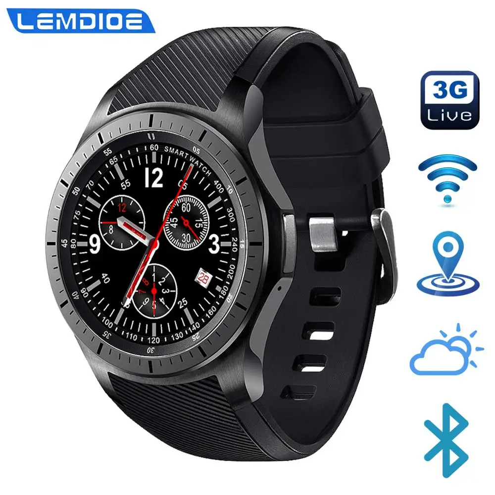  LF16 3G Smart Watch Android 5.1 GPS Heart Rate Monitor ROM 8GB Bluetooth WIFI Weather Update Indepe