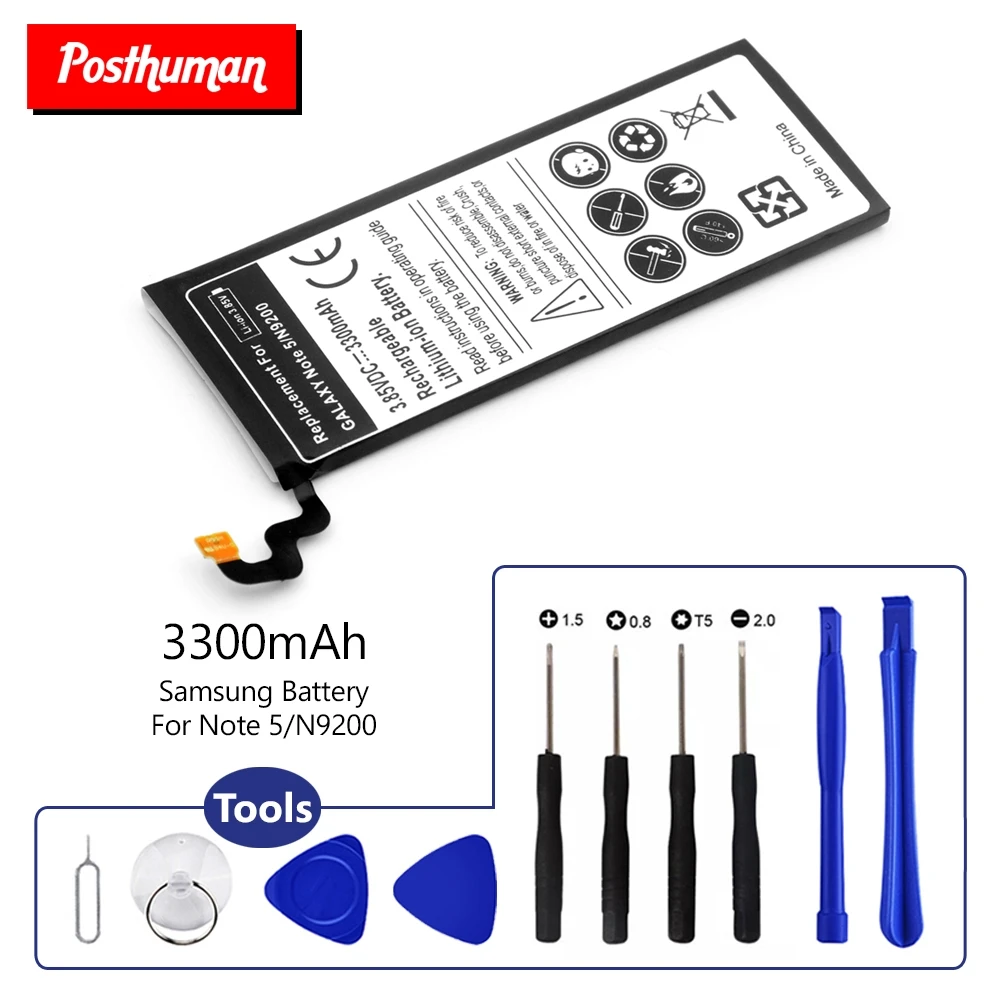 3300mah Replacement Phone Battery For Samsung Galaxy Note 5 N9200 N9208 N920F N920T N920P N920C N920V N920A N920R With Tools | Мобильные