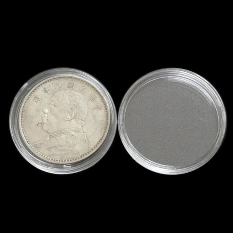 10 Pcs Plastic Clear Round Capsule Box Collection Holder Case Storage for 40mm Coins Clear Round Display Cases Coin Holders Boxe