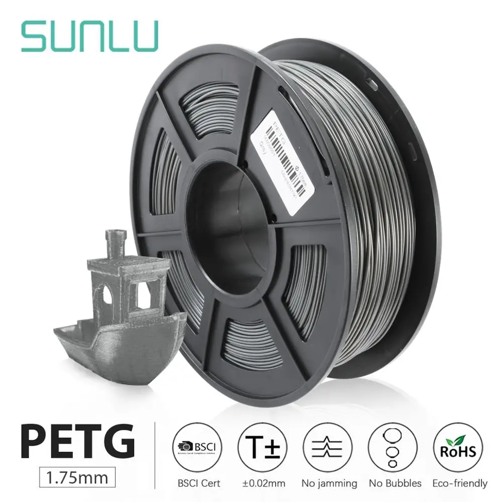 

SUNLU PETG 3D filament 1.75mm 1KG(2.2lb) PETG 3D Printer Filament Dimensional Accuracy +/- 0.02 mm 1 kg Spool 1.75mm