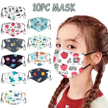 

10Pcs Kids 3D Cartoon Face Mask Mascarilla Mondmasker For Skin Care Child Printing Face Shield Mask Printed Masque Mondkapjes