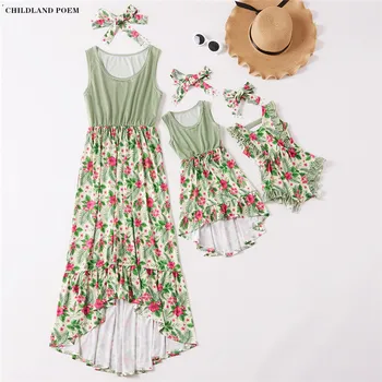 

Mother Daughter Matching Clothes Summer Floral Print Long Mom And Daughter Dresses Family Matching Clothes Mommy And Me Clothes