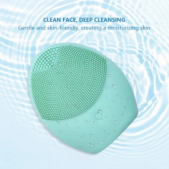 

Electric Face Cleanser Silicone Face Cleansing Brush Battery Electric Facial Cleanser Cleansing Skin Deep Washing #1855