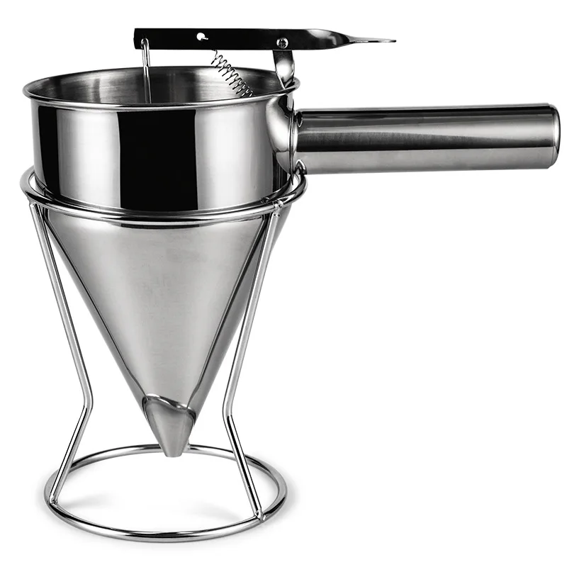 

Stainless Steel with bracket conical funnel Sugar syrup DIY Tool for Cake Shop and Kitchen Octopus Small Ball Bucket Funnel