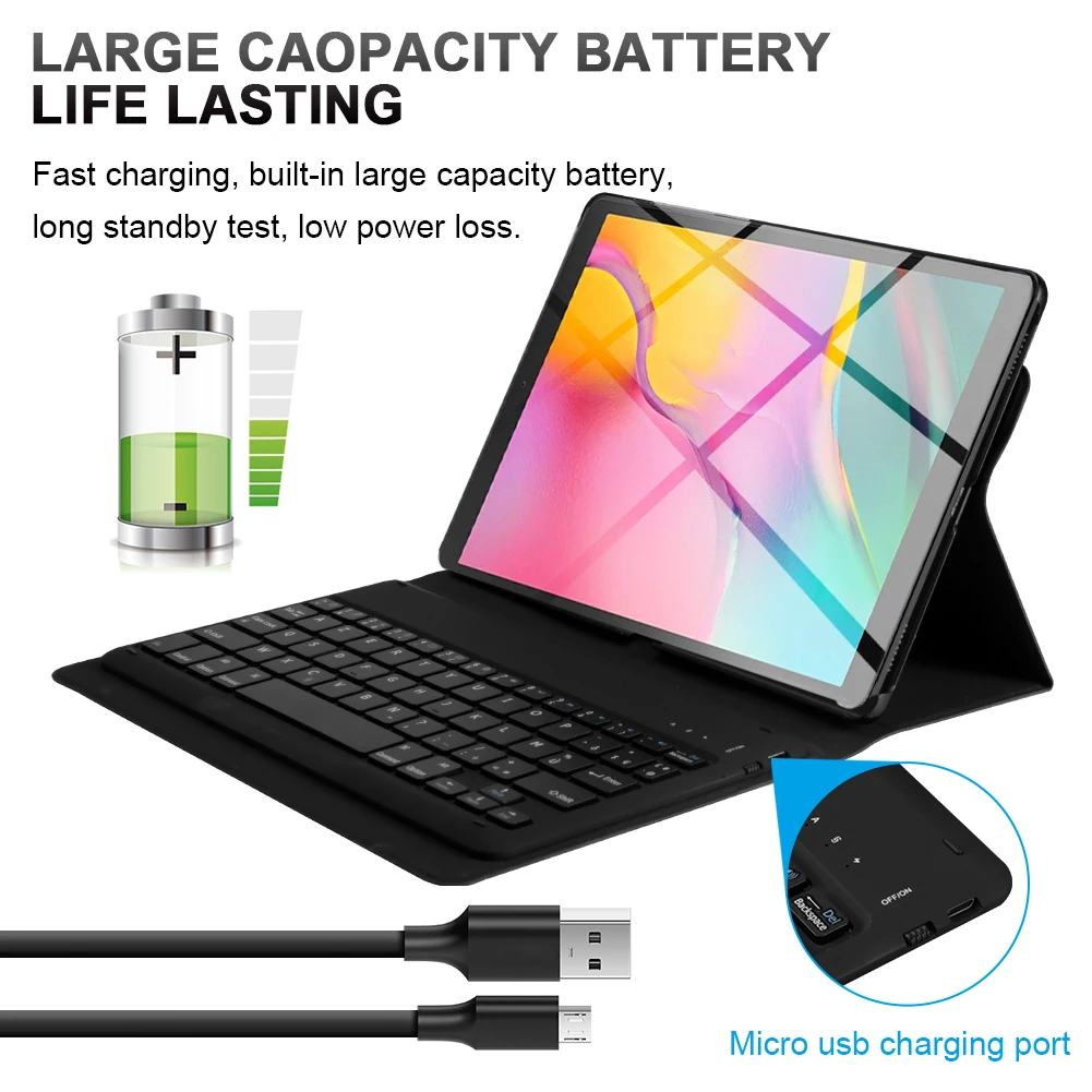 Для samsung Galaxy Tab A 10,1 T510 T515 Магнитная Адсорбция и съемный планшет Bluetooth клавиатура чехол с кожаный чехол