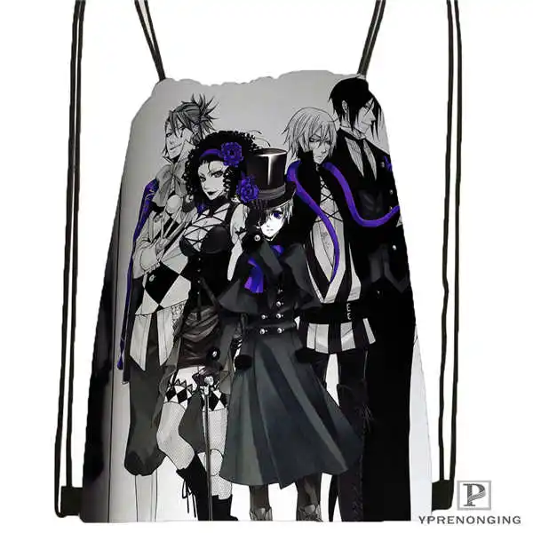 Drawstring Backpack Пользовательский Черный Дворецкий(6) походная сумка на шнурке милый рюкзак для детей(черная спинка) 31x40 см#180531-03-39 - Цвет: Drawstring Backpack