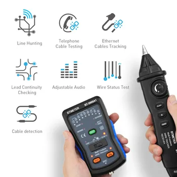 

Cable Finder Tone Generator Probe Kit -HP-5900A RJ11 RJ45 Wire Tracker Toner Ethernet LAN Network CableTester Telephone Tester