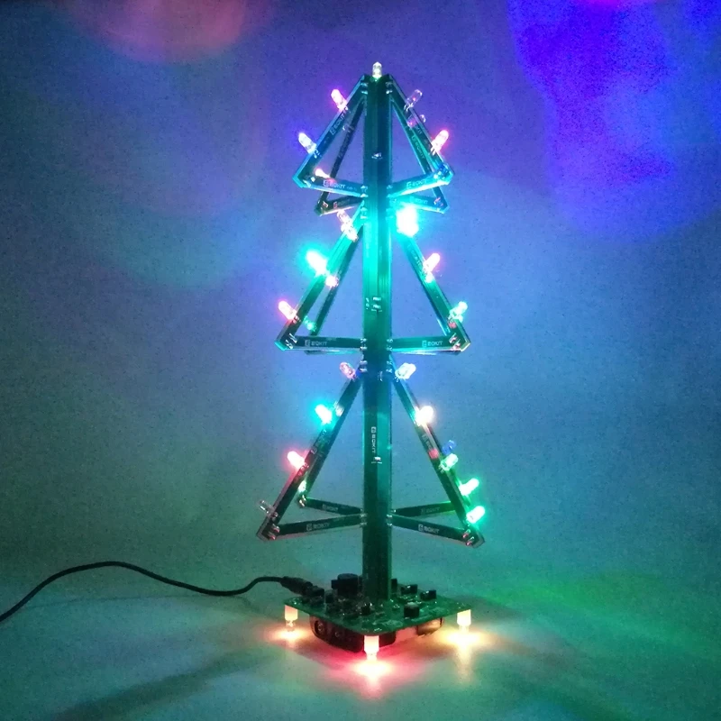 DIY Music Christmas Tree Soldering Kit Flashing LED 3D Xmas Tree Electronic Set
