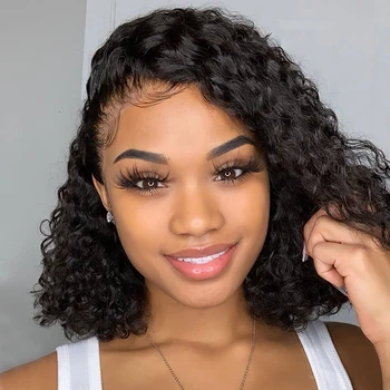 

Short Curly Bob Wigs For Black Women Pre Plucked Curly Human Hair Wig Brazilian Curly Bob Lace Front Wigs DACHIC Hair Lace Wig