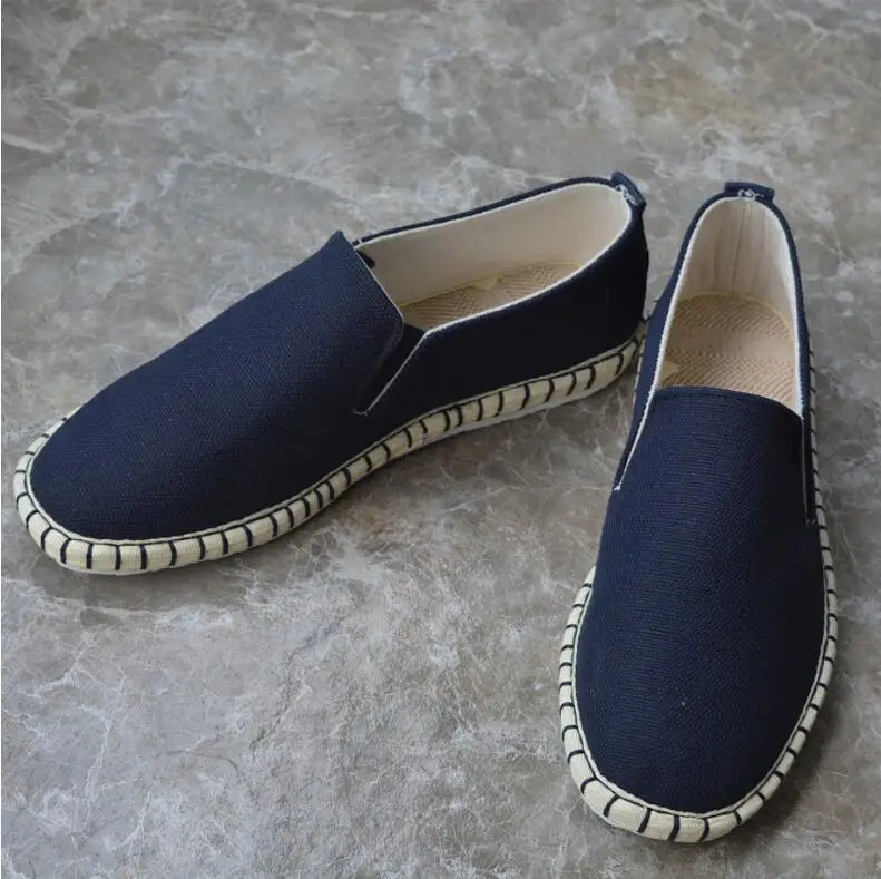 

Chinese hand-made cloth shoes men canvas leisure set foot odor proof breathable driving Shoes traditional layers Soft sole shoes