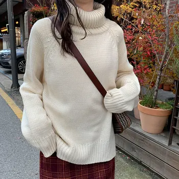 

New Autumn Winter Turtleneck Knitted Sweater Women Casual Solid Color Basic Sweaters Female Long Sleeve Pullover Jumper