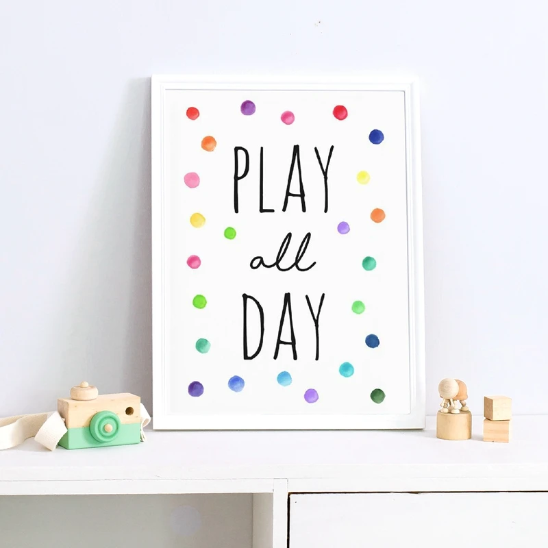 Playroom Wall Art Canvas Poster Nursery Deco