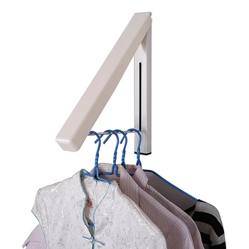 

Stainless Steel Multifunction Wall Coat Space Saving Indoor Retractable Folding Mini Clothes Hanger Rack